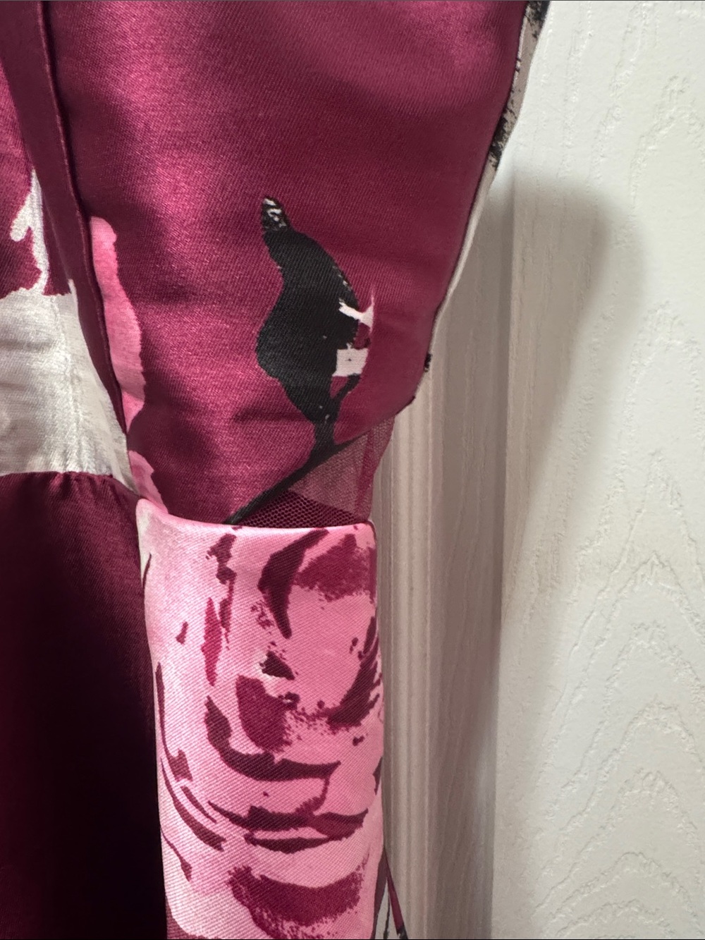 Speechless Burgundy Dress with Pink Floral Accents - Picture 5 of 5